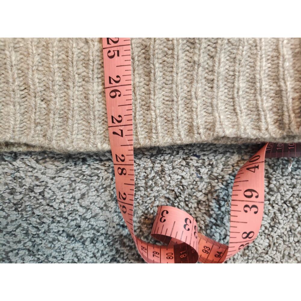 Vintage Ewenique Wool Tan Fish Print Crew Neck Thick Chunky Pullover Sweater - Picture 10 of 10
